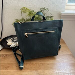 Portland Leather Small Tote Backpack in color Lagoon